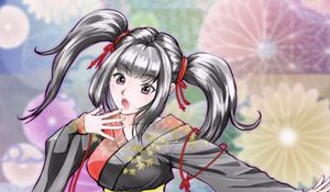 Preview wallpaper girl, kimono, surprise, anime