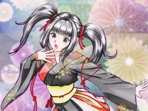 Preview wallpaper girl, kimono, surprise, anime