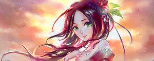 Preview wallpaper girl, kimono, sword, anime, art