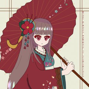 Preview wallpaper girl, kimono, umbrella, anime, japan