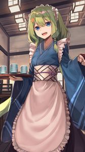 Preview wallpaper girl, kimono, waiter, anime