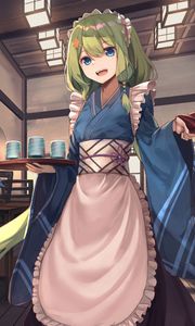 Preview wallpaper girl, kimono, waiter, anime