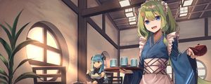 Preview wallpaper girl, kimono, waiter, anime