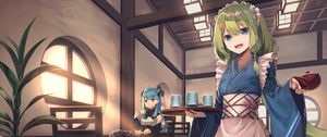 Preview wallpaper girl, kimono, waiter, anime