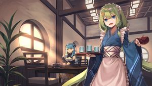 Preview wallpaper girl, kimono, waiter, anime