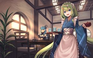 Preview wallpaper girl, kimono, waiter, anime