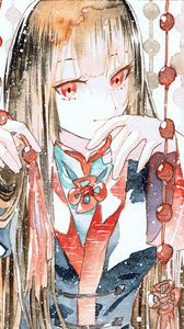 Preview wallpaper girl, kimono, watercolor, anime, art