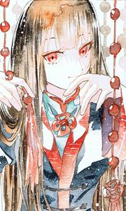 Preview wallpaper girl, kimono, watercolor, anime, art