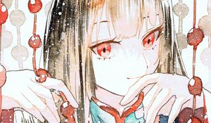 Preview wallpaper girl, kimono, watercolor, anime, art