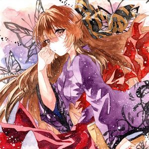 Preview wallpaper girl, kimono, watercolor, anime