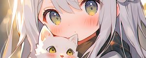 Preview wallpaper girl, kitty, bow, cute, anime
