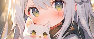 Preview wallpaper girl, kitty, bow, cute, anime
