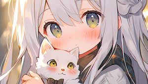 Preview wallpaper girl, kitty, bow, cute, anime