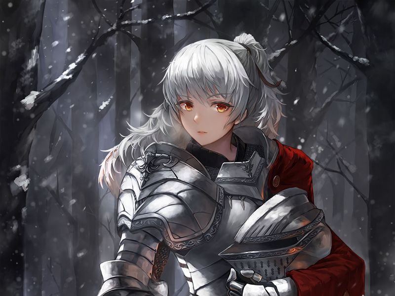 Download wallpaper 800x600 girl, knight, warrior, armor, sword, anime  pocket pc, pda hd background