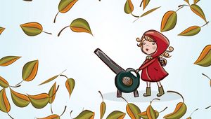 Preview wallpaper girl, leaves, autumn, vector