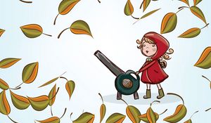 Preview wallpaper girl, leaves, autumn, vector