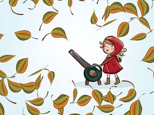 Preview wallpaper girl, leaves, autumn, vector