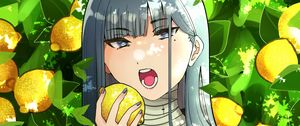 Preview wallpaper girl, lemons, citrus, garden, anime