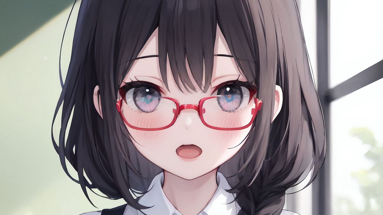 Wallpaper girl, letter, glasses, school, anime