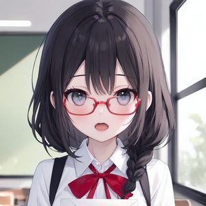 Preview wallpaper girl, letter, glasses, school, anime