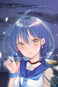 Preview wallpaper girl, lollipop, anime, art