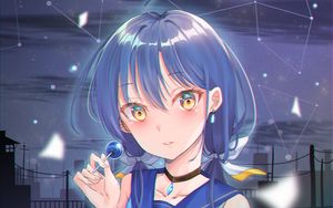Preview wallpaper girl, lollipop, anime, art