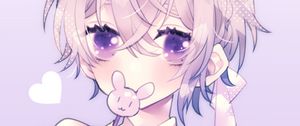 Preview wallpaper girl, lollipop, anime, art, purple
