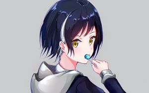 Preview wallpaper girl, lollipop, glance, anime
