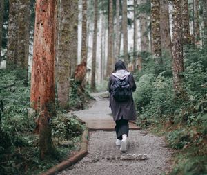 Preview wallpaper girl, loneliness, alone, path, forest