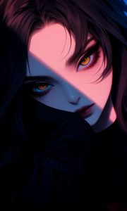 Preview wallpaper girl, look, makeup, dark, anime, art