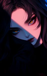 Preview wallpaper girl, look, makeup, dark, anime, art