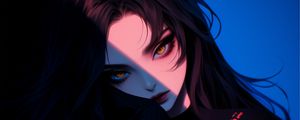 Preview wallpaper girl, look, makeup, dark, anime, art