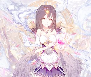 Preview wallpaper girl, magician, wings, decoration, fantasy, anime