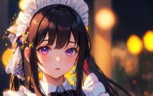 Preview wallpaper girl, maid, anime, flowers