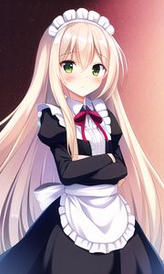 Preview wallpaper girl, maid, apron, anime
