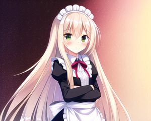 Preview wallpaper girl, maid, apron, anime