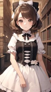 Preview wallpaper girl, maid, books, anime