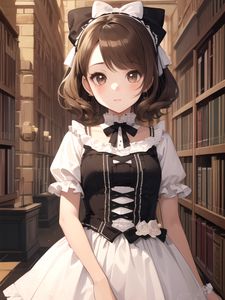 Preview wallpaper girl, maid, books, anime