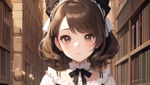 Preview wallpaper girl, maid, books, anime