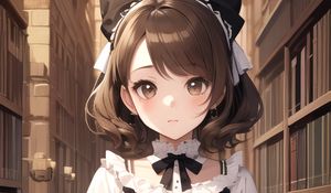 Preview wallpaper girl, maid, books, anime