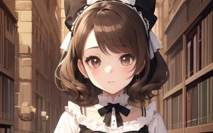 Preview wallpaper girl, maid, books, anime