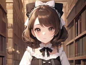 Preview wallpaper girl, maid, books, anime