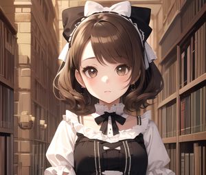 Preview wallpaper girl, maid, books, anime