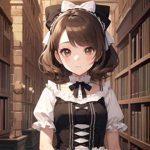 Preview wallpaper girl, maid, books, anime