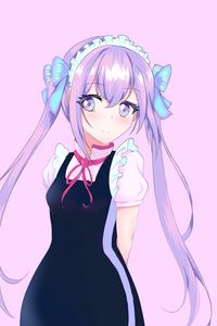 Preview wallpaper girl, maid, bows, anime, art, purple