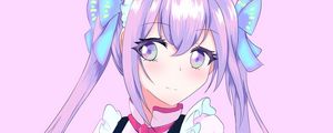 Preview wallpaper girl, maid, bows, anime, art, purple