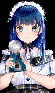 Preview wallpaper girl, maid, camera, photographer, anime