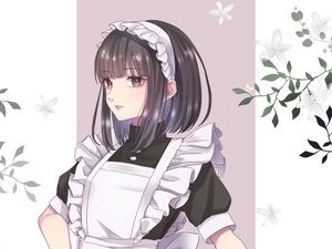 Preview wallpaper girl, maid, costume, anime