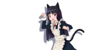 Preview wallpaper girl, maid costume, cat, grace, movement