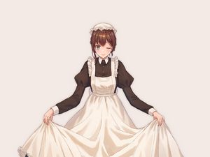 Preview wallpaper girl, maid, dress, anime